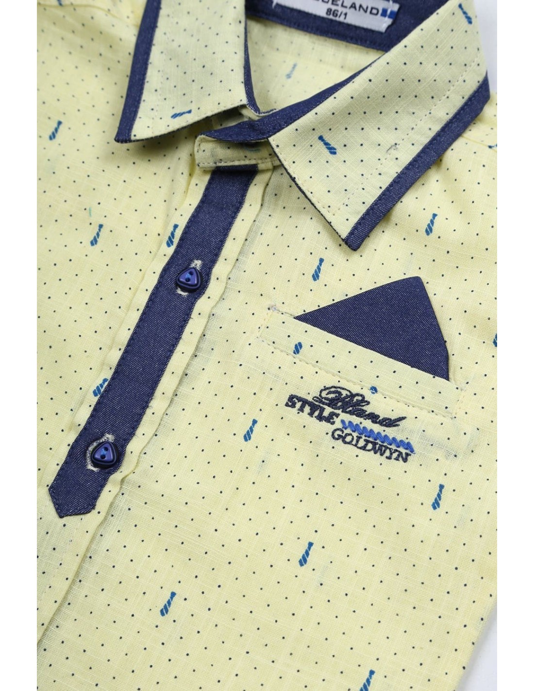 Boy\'s shirt with yellow pocket square NDZ6613 - Online store - Boutique